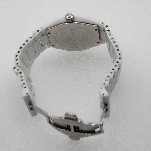 Android Aragon White Ceramic MOP Sapphire 8mm Slim case Watch Bracelet Band Thin - Picture 6 of 12